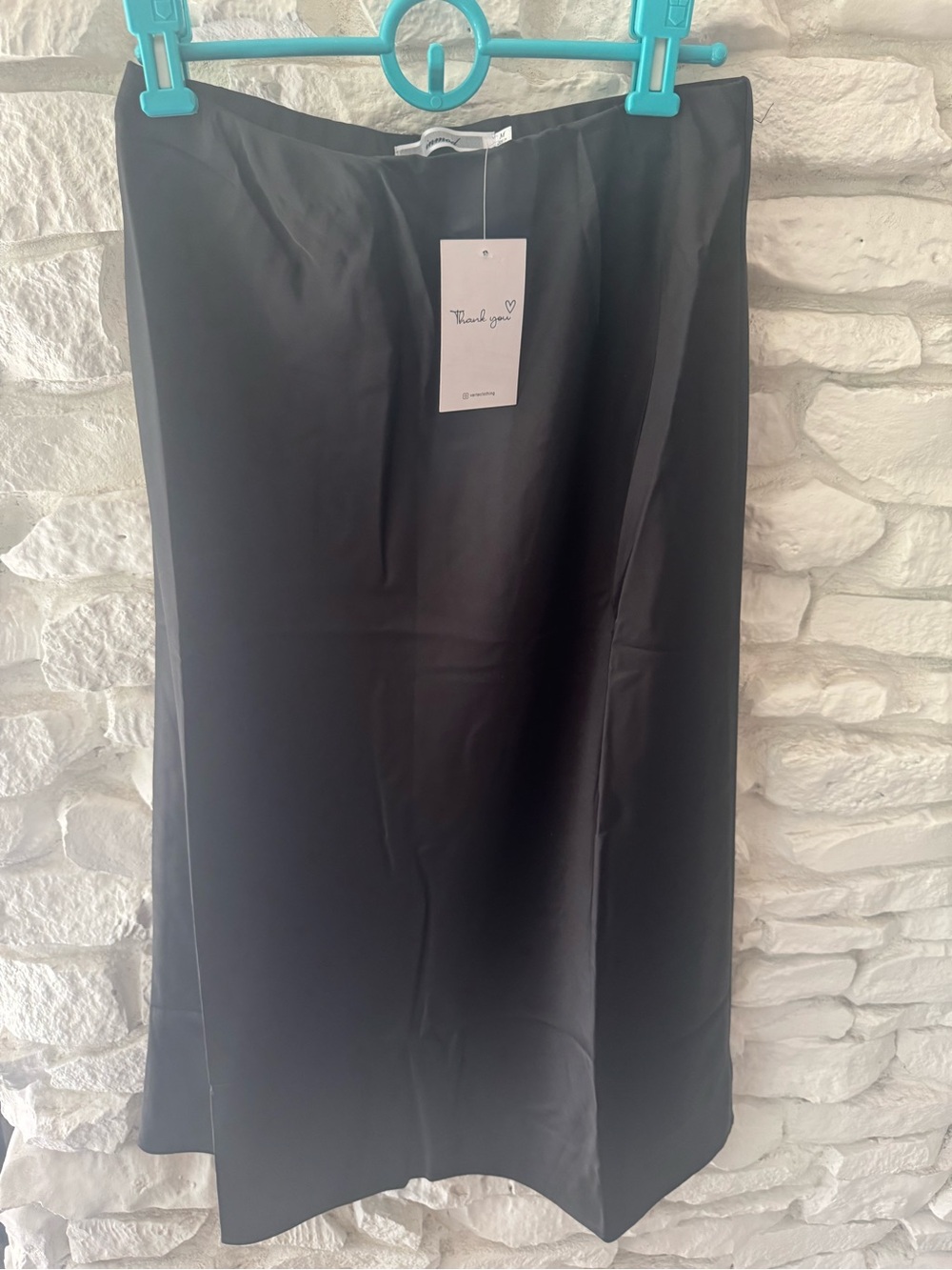 NWT Inmod Black Satin Midi Skirt - Size Medium